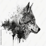 Papier Peint Loup Noir | Le Petit Intissé