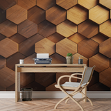 Papier Peint Effet Bois 3D