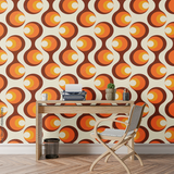 Papier Peint Orange Vintage | Le Petit Intissé