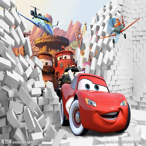 Papier Peint Cars Rouge | Le Petit Intissé