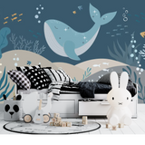 Papier Peint Fond Marin Baleine | Le Petit Intissé