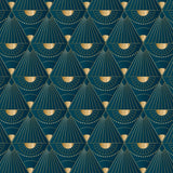 Papier Peint Art Deco Bleu Paon | Le Petit Intissé