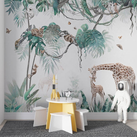 Papier Peint Animaux <br/> Douceur dans la Jungle Tropicale