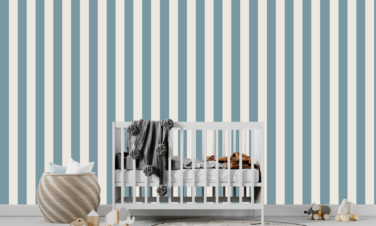 Papier Peint Rayure Bleu | Le Petit Intissé