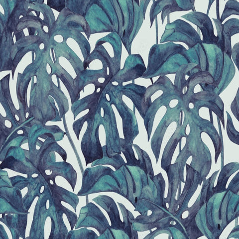 Papier Peint Végétal Bleu et Vert | Le Petit Intissé