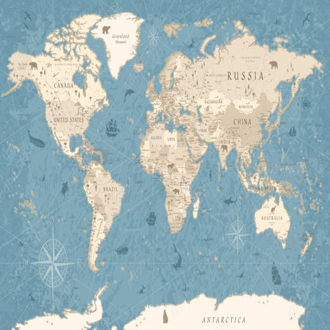 Carte du Monde pour Mur de Chambre | Le Petit Intissé