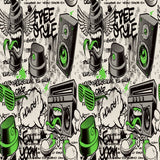 Papier Peint Graffiti <br/> Free Style Noir