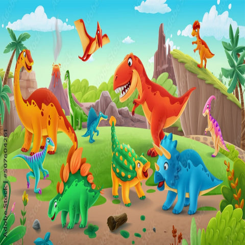 Papier Peint Dinosaure <br/>  Paysage Dinosaures