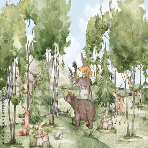Le Papier Peint Animaux Forêt | Le Petit Intissé
