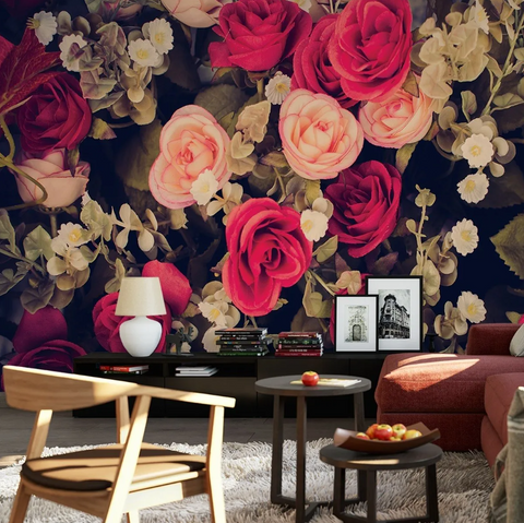 Papier Peint Ado Classique <br/> Fleuri Couleur Vintage