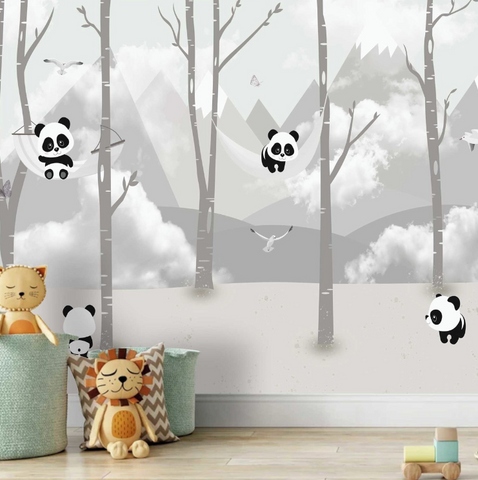 Papier Peint Avec Panda | Le Petit Intissé