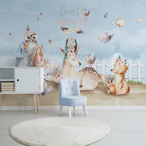 Papier Peint Animaux Bleu | Le Petit Intissé