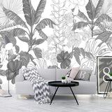 Papier Peint Noir et Blanc Tropical | Le Petit Intissé