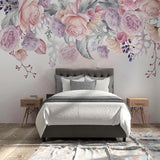 Papier Peint Fleur <br/> Vintage Rose et Violet