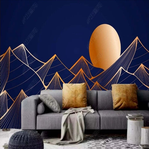 Papier Peint Ado Classique <br/> Montagne Bleu-Nuit