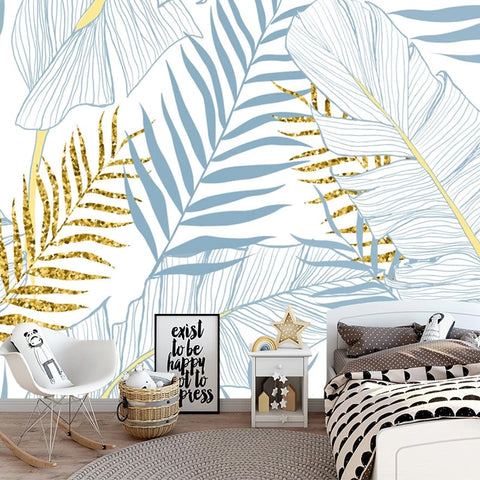 Papier Peint Panoramique Tropical Bleu | Le Petit Intissé