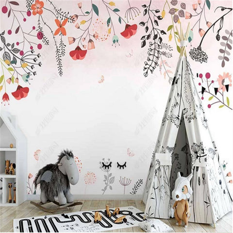 Papier Peint Fleurs Illustration | Le Petit Intissé