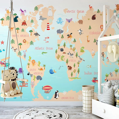 Wallpaper Papier Peint Carte du Monde | Le Petit Intissé