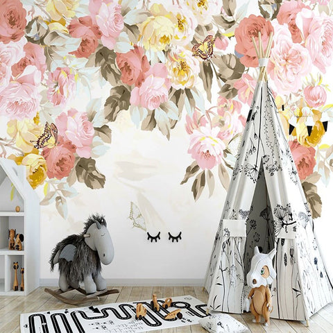 Papier Peint Fleur Chambre Bébé | Le Petit Intissé