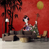 Papier Peint Japonais Rouge Nippone | Le Petit Intissé