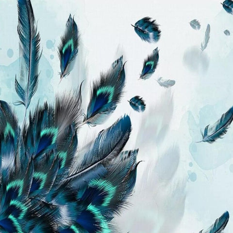 Papier Peint Motif Plume de Paon | Le Petit Intissé