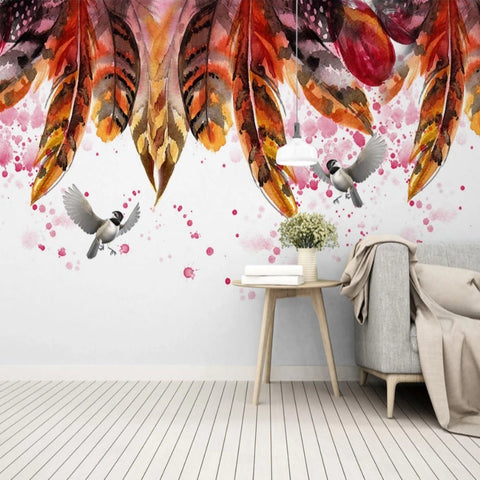 Papier Peint avec Motif Plume | Le Petit Intissé