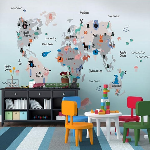 Carte du Monde Murale Papier Peint | Le Petit Intissé