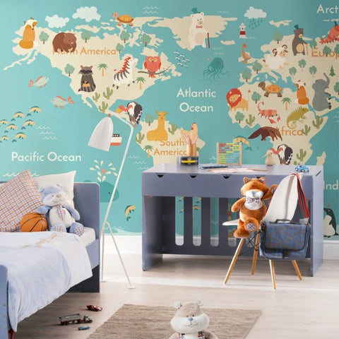 Tapisserie Papier Peint Mappemonde | Le Petit Intissé