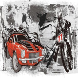 Papier Peint Motif Moto Cross  | Le Petit Intissé
