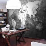 Papier Peint Carte du Monde Noir et Blanc | Le Petit Intissé