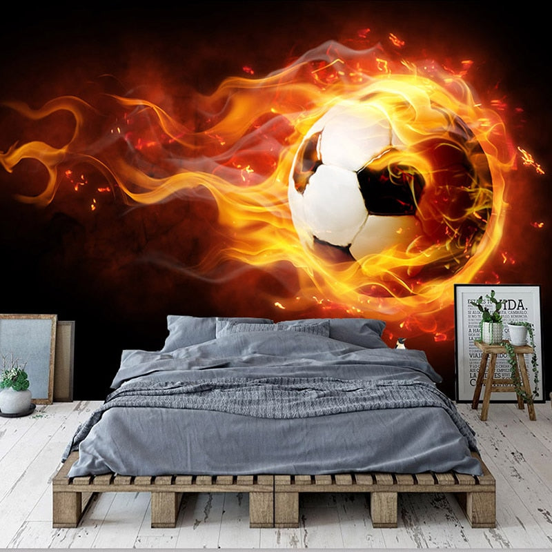 Papier peint boule de feu de Football, papier peint mural