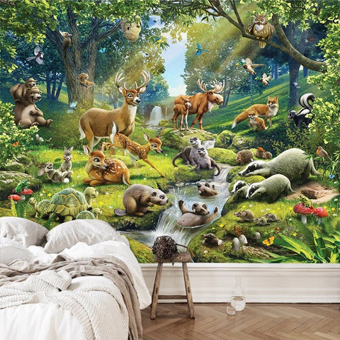 Papier Peint Panoramique Animaux Sauvages | Le Petit Intissé