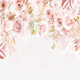Papier Peint Fleur <br/> Bouton Rose Délicate