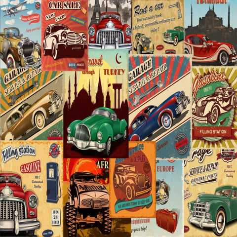 Papier Peint Voiture <br/> Affiche Vintage