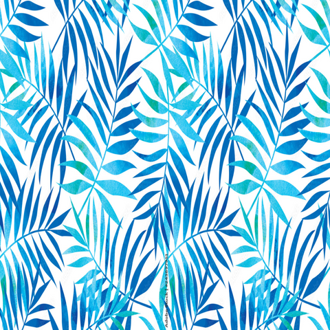 Papier Peint Feuille Bleu | Le Petit Intissé