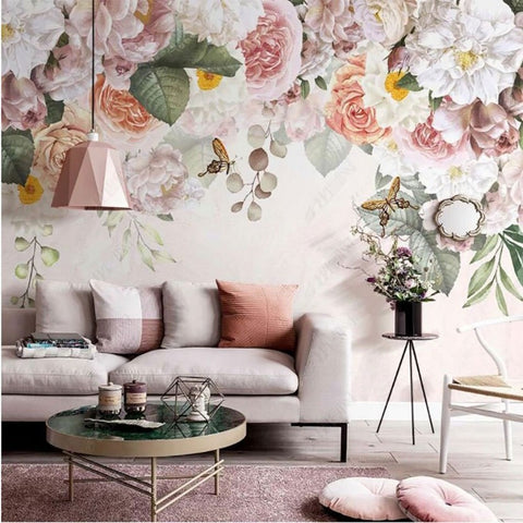 Papier Peint Retro Fleurs | Le Petit Intissé