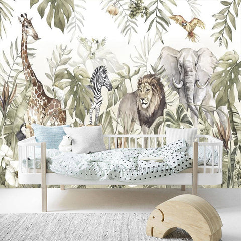 Papier Peint Jungle avec Animaux | Le Petit Intissé