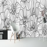 Tapisserie Fleur Noir et Blanc | Le Petit Intissé