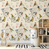 Papier Peint Motif Oiseaux | Le Petit Intissé