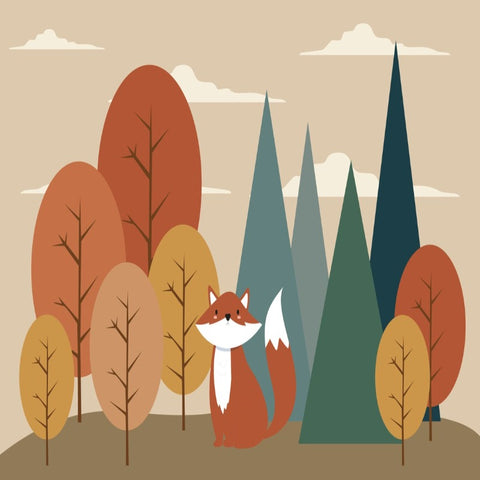 Papier Peint Forêt Renard | Le Petit Intissé