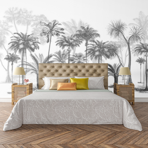 Papier Peint Noir et Blanc <br/> Jungle