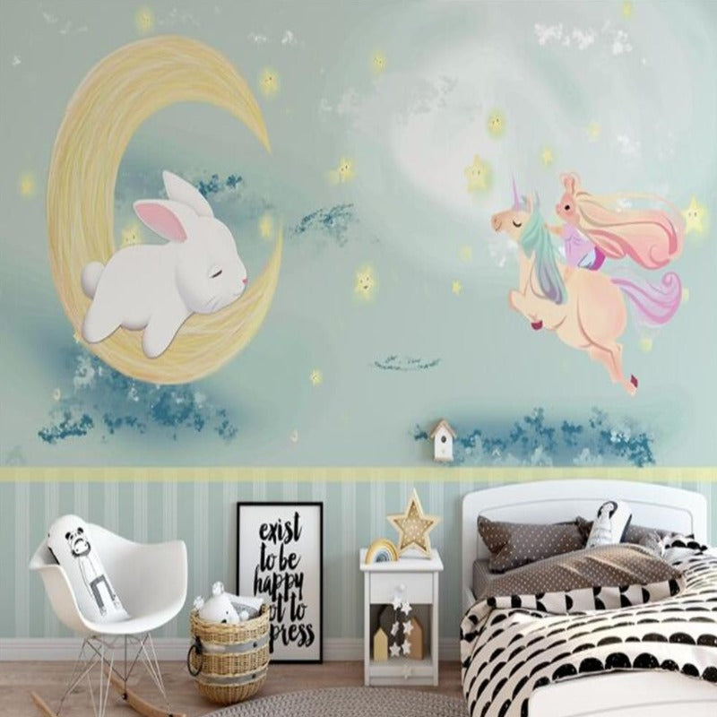 Papier peint chambre enfant  Licorne panoramique – LePapierPeint