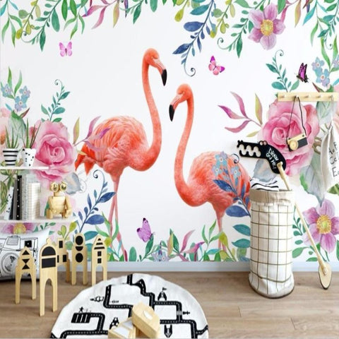 Papier Peint Tropical Flamant Rose | Le Petit Intissé