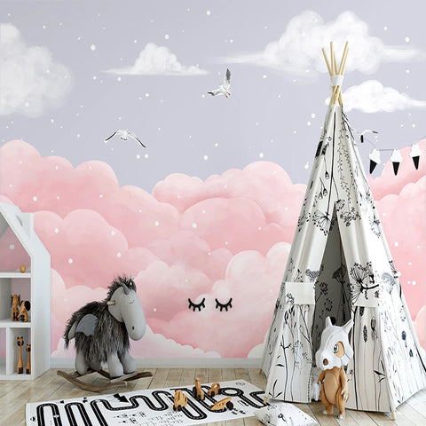 Papier Peint Chambre Fille Gris Rose | Le Petit Intissé