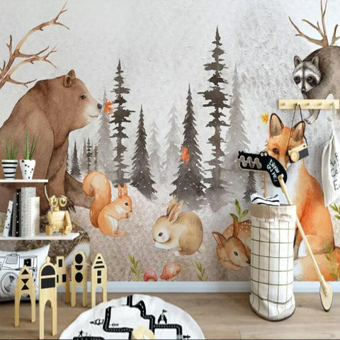 Papier Peint Animaux de la Forêt | Le Petit Intissé