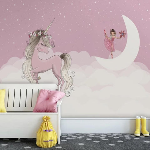 Papier Peint Fille Licorne | Le Petit Intissé