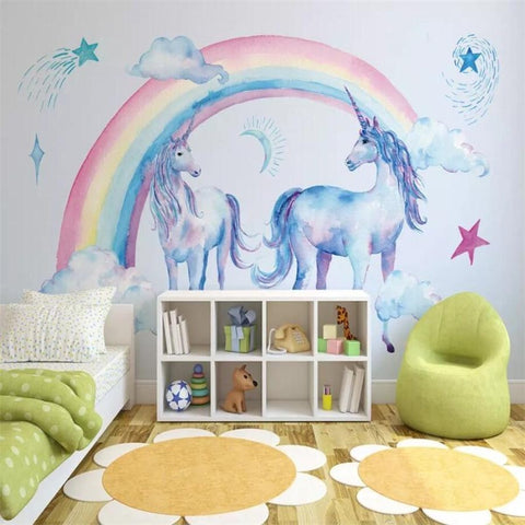Papier Peint Licorne Arc-en-ciel | Le Petit Intissé