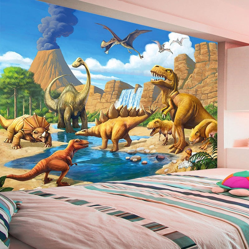 Papier peint dans le monde des dinosaures pour enfant - Wellpapers