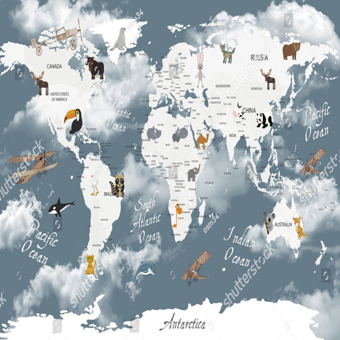 Carte Monde Animaux | Le Petit Intissé