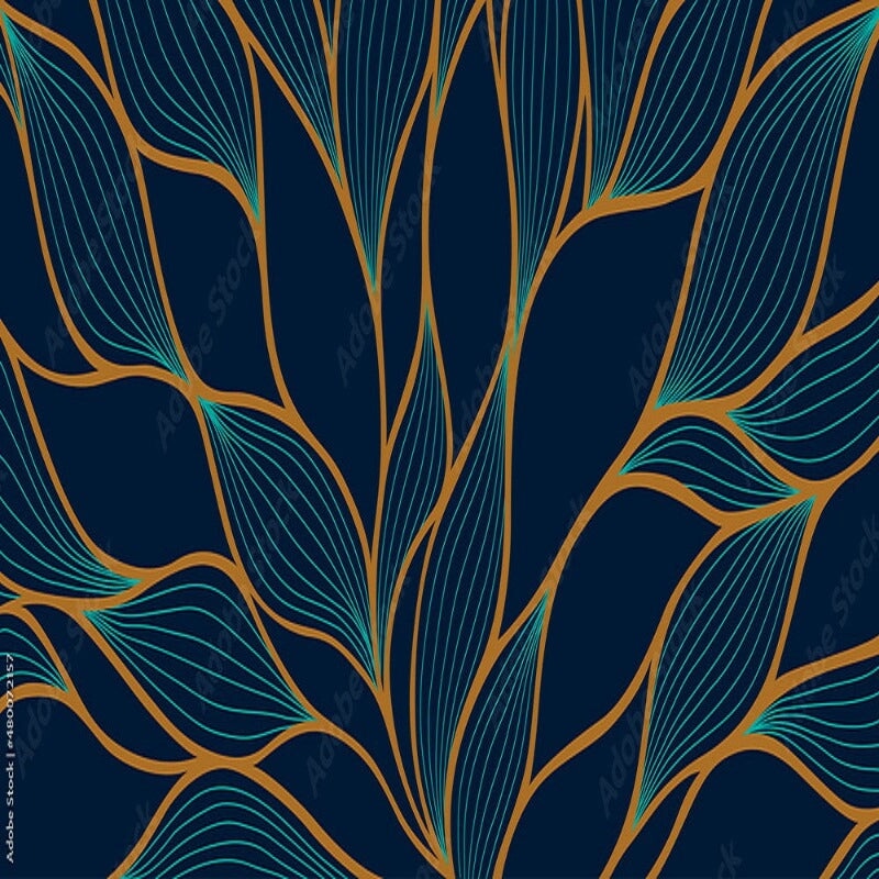 Papier Peint Tropical <br/> Bleu Canard